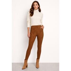 SPANX Womens Faux Suede Classic Shaping Leggings Caramel Size Large 20322R